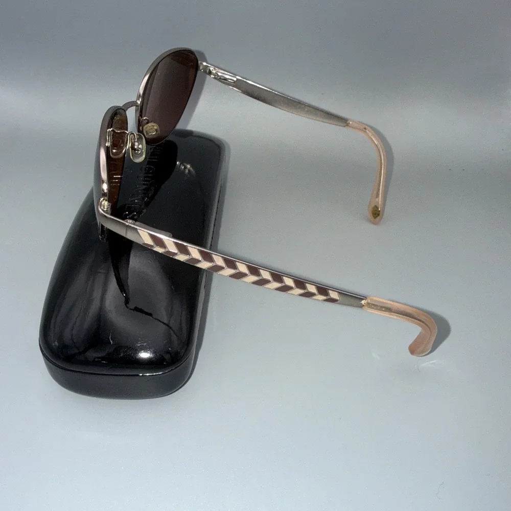 Lulu Guinness Authentic Sunglasses L1115 Vintage Metal Cateye Frames & Lulu Case